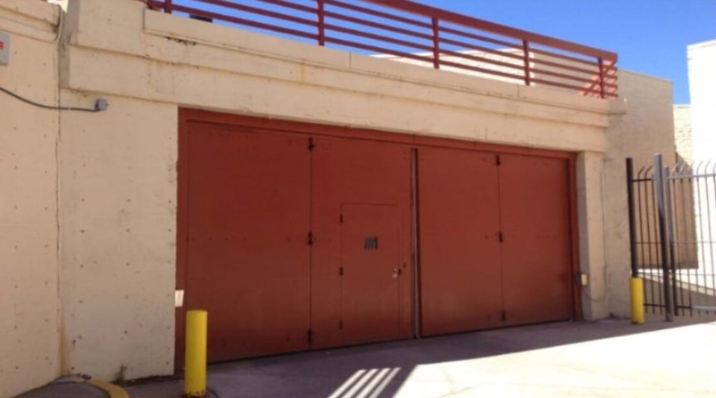 Bomb blast resistant security gate installed at a high security site